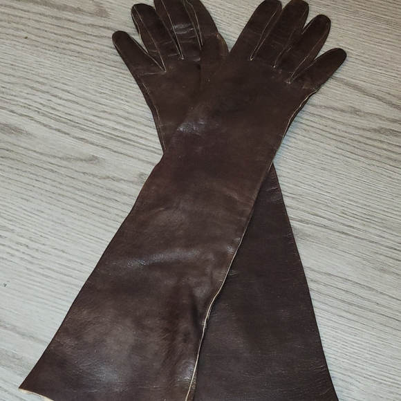 Vintage small leather gloves size 6 1/2 soft supple - Picture 3 of 6